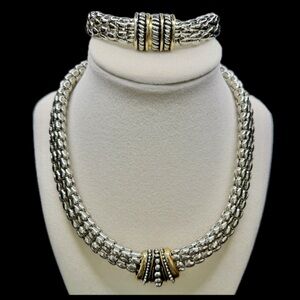 Vintage Elegant Silver and Gold Magnetic Women's Jewelry Set